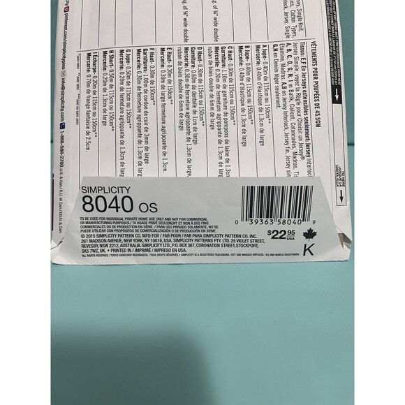 Simplicity 8040 American Girl Doll Clothes Pattern Boho Top Skirt Shorts Uncut - Picture 3 of 3